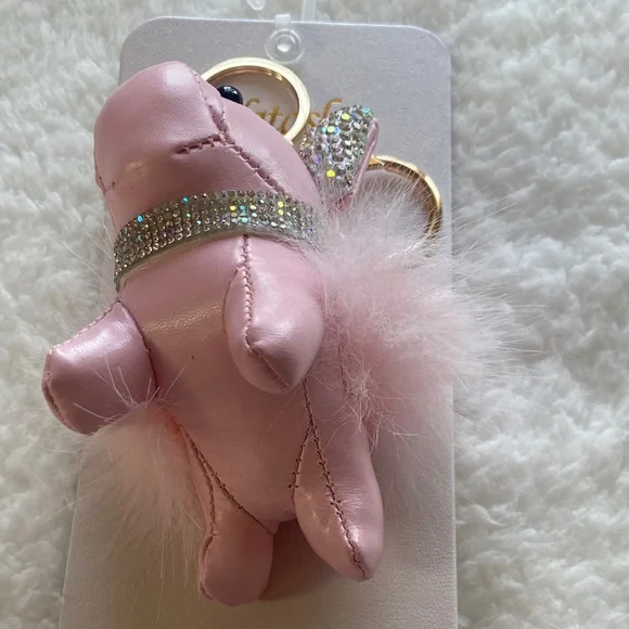 Pink Rhinestone Dog Keychain - Picture 4 of 10